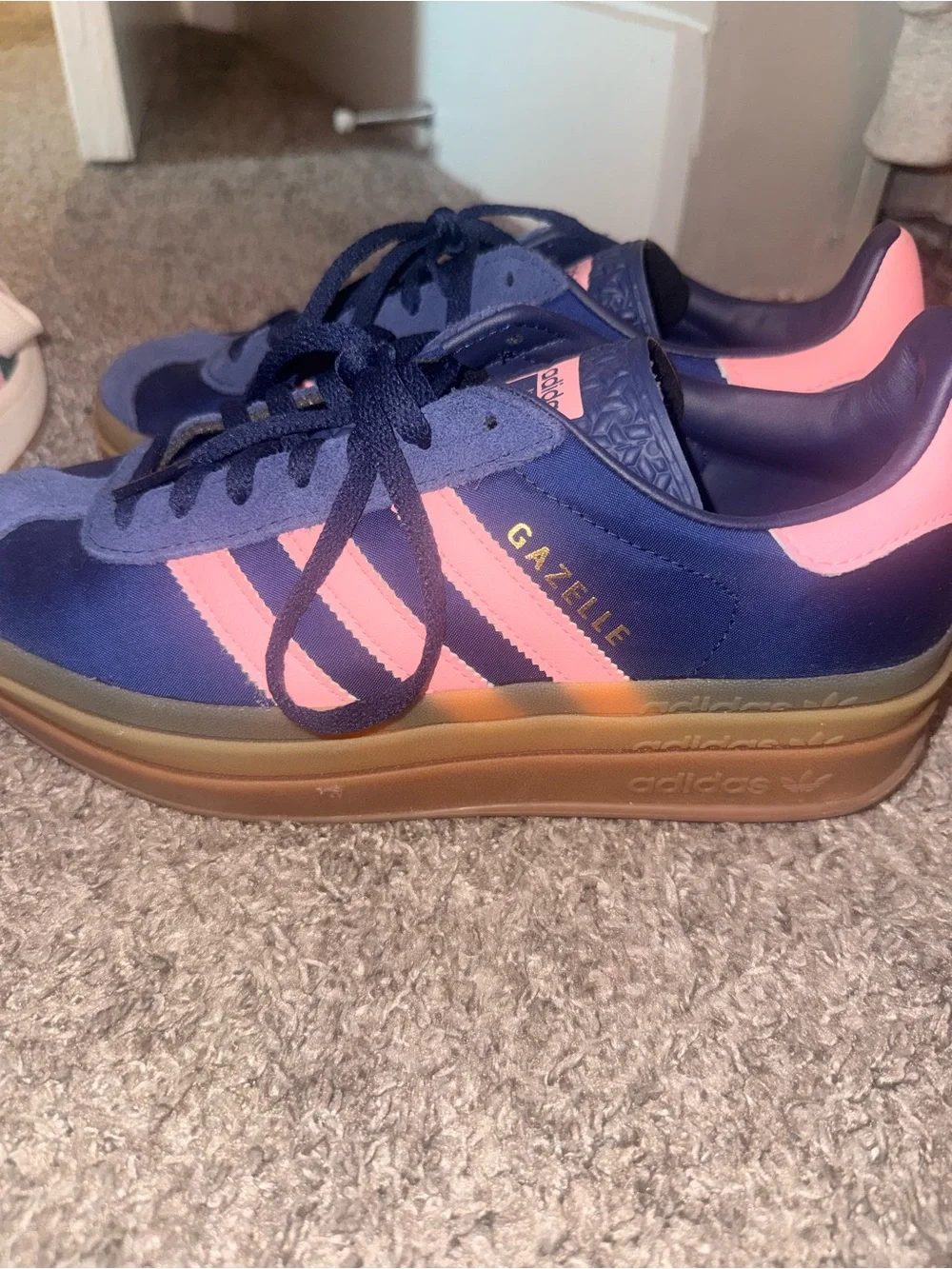 adidas Navy & Pink Retro-Inspired Women's Sneakers - worn once!!!